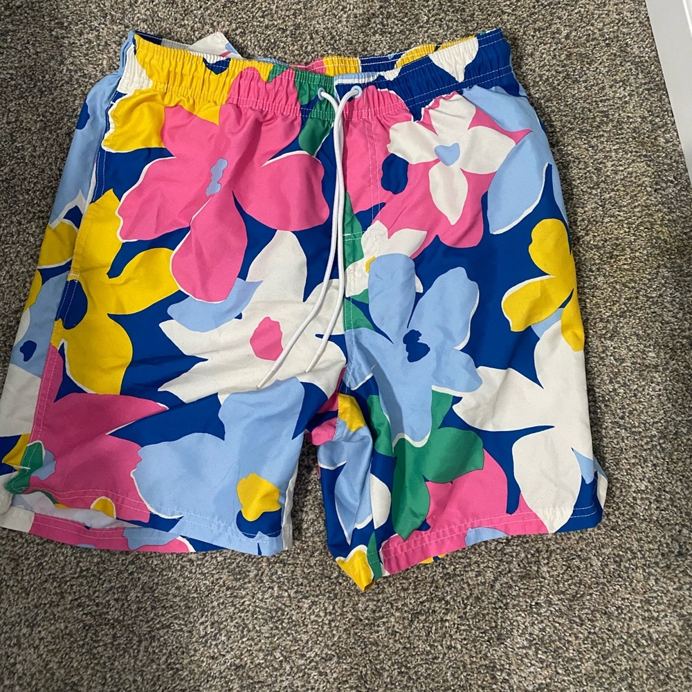 Mens Medium Old Navy Floral Swim Trunks